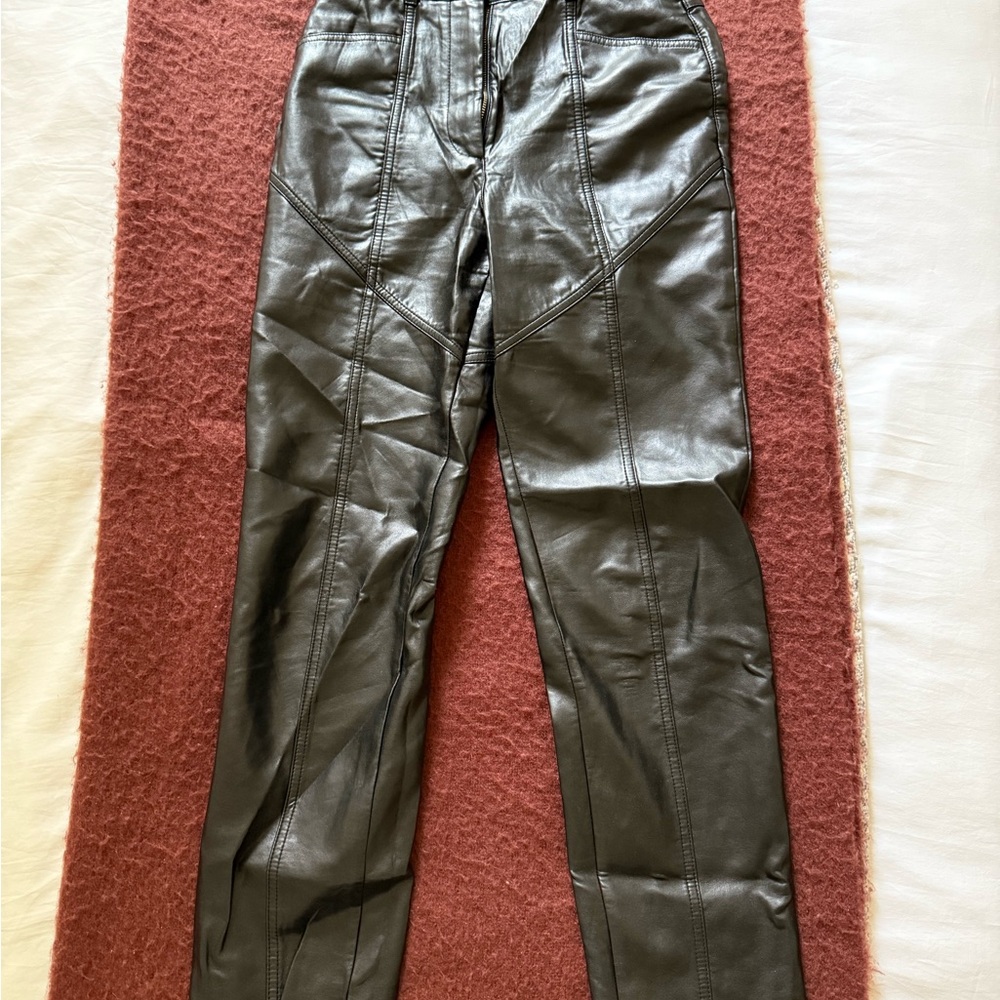 Wilfred Dark Leather Trousers